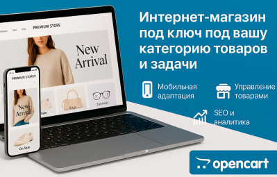 Разработка интернет-магазина на OpenCart под ключ под вашу группу товаров и задачи