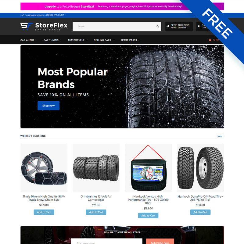 StoreFlex - Car Parts eCommerce Clean Free